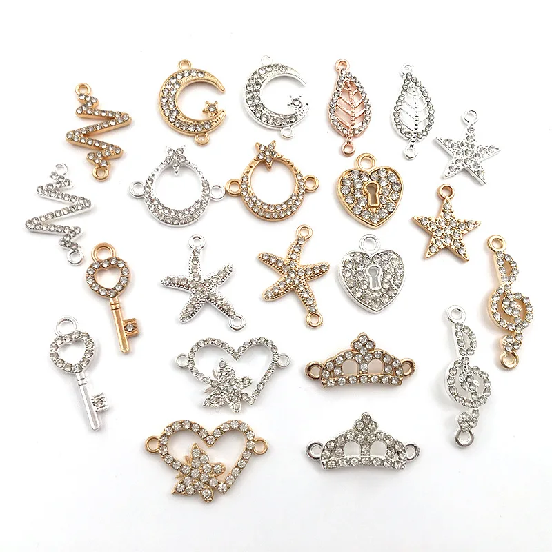 Rhinestone KC Alloy Moon Heart Star 2 Hole Connector Charm For Jewelry Making DIY Bangle Bracelet Necklace Accessories Wholesale
Rhinestone KC Alloy Moon Heart Star 2 Hole Connector Charm For Jewelry Making DIY Bangle Bracelet Necklace Accessories Wholesale