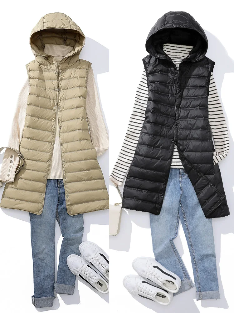 New Women Fashion Sleeveless Long Down Jacket Casual Style Autumn Winter Vest And Female Outwear
New Women Fashion Sleeveless Long Down Jacket Casual Style Autumn Winter Vest And Female Outwear