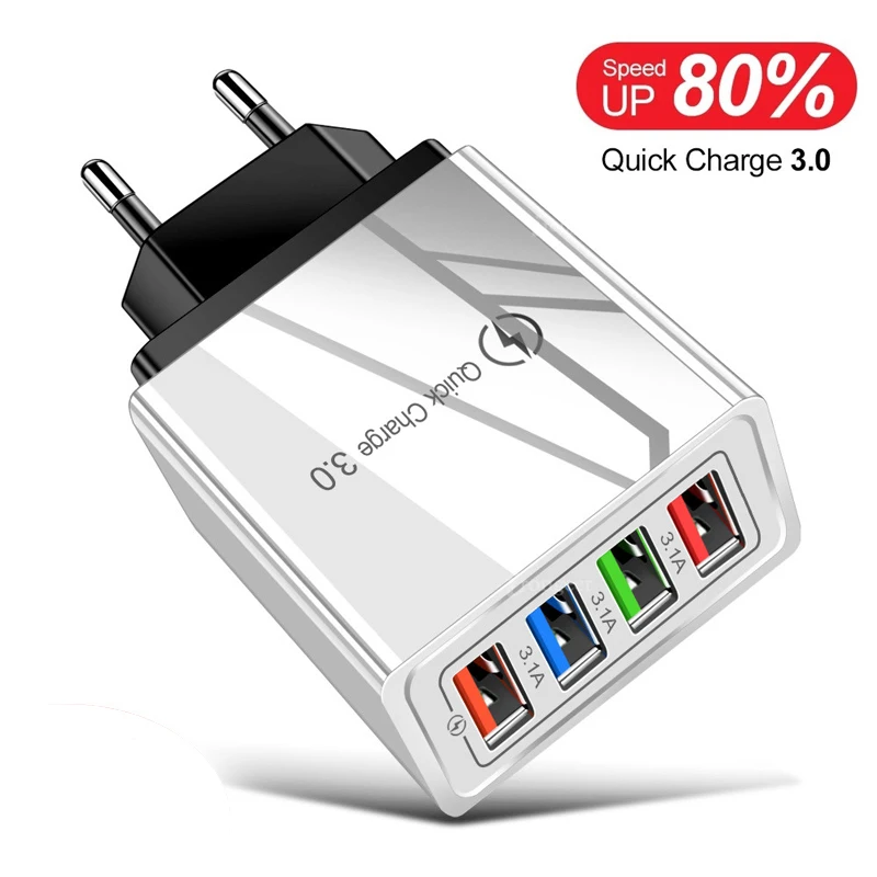 4 Ports USB 5V3A Charge Power Adapter AC DC 220V Mobile Phone Charger QC3.0 Charging EU/US Plug Outlet Travel Charger
4 Ports USB 5V3A Charge Power Adapter AC DC 220V Mobile Phone Charger QC3.0 Charging EU/US Plug Outlet Travel Charger