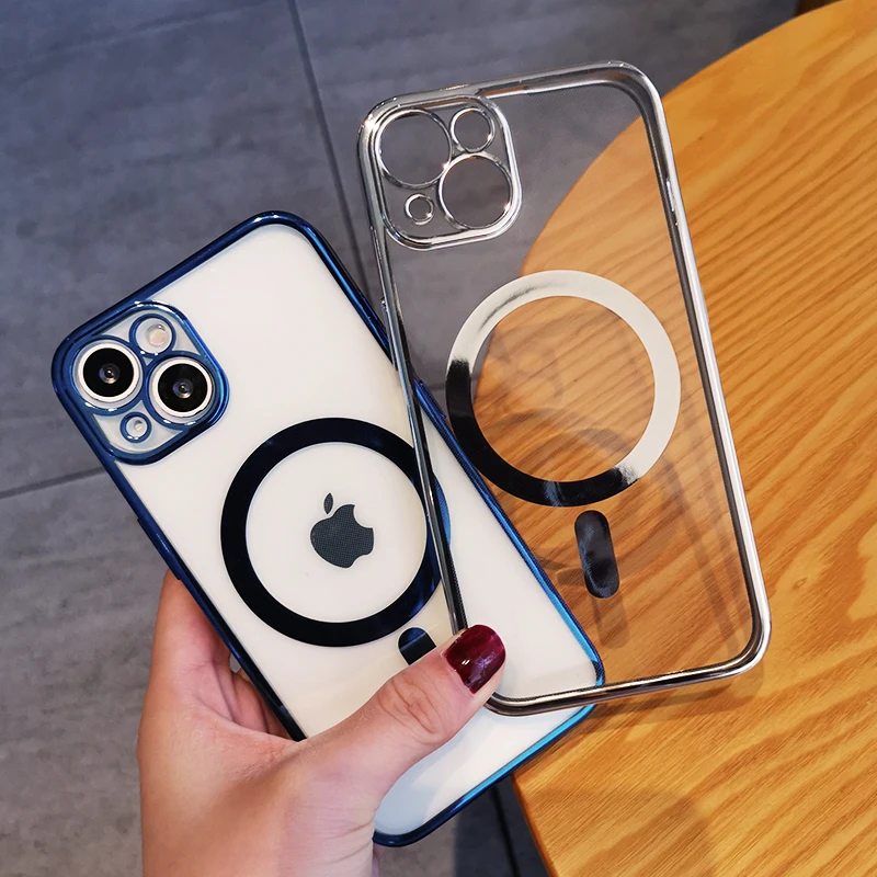 For IPhone 12 13 Pro Simple Magnetic Ring Plating Case for IPhone 12 13 Pro MAX Case Transparent Magnetic Wireless Charging Case
For IPhone 12 13 Pro Simple Magnetic Ring Plating Case for IPhone 12 13 Pro MAX Case Transparent Magnetic Wireless Charging Case