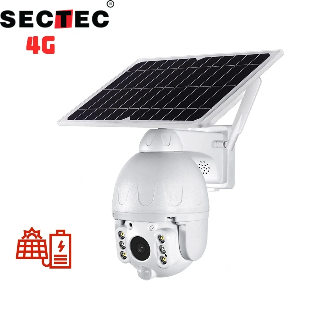 SECTEC 4G SIM Card WIFI Solar Battery PTZ Camera 1080P Outdoor Waterproof PIR Alarm Motion Detection P2P CCTV 360 Solar Camera
SECTEC 4G SIM Card WIFI Solar Battery PTZ Camera 1080P Outdoor Waterproof PIR Alarm Motion Detection P2P CCTV 360 Solar Camera