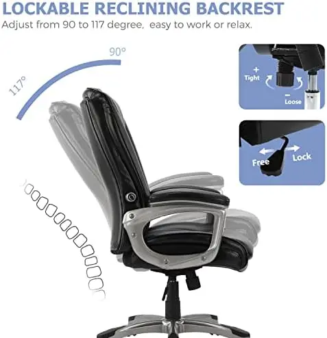 Chair, Ergonomic High Back Computer Chair Height Adjustable Desk Chair with Adjustable Built-in Lumbar Support, Black
Chair, Ergonomic High Back Computer Chair Height Adjustable Desk Chair with Adjustable Built-in Lumbar Support, Black