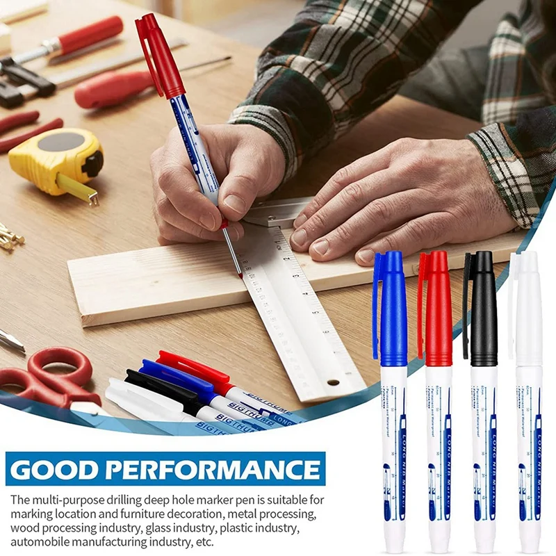 12 Pcs Deep Reach Markers Long Nose Marker Waterproof Deep Hole Marker 30 Mm Reach Permanent Markers, 4 Colors
12 Pcs Deep Reach Markers Long Nose Marker Waterproof Deep Hole Marker 30 Mm Reach Permanent Markers, 4 Colors