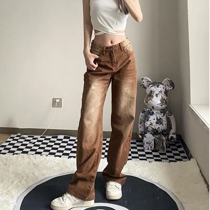 Retro Brown Straight-leg Jeans Women's Autumn Loose Korean Version of The Thin Casual Gradient Color Wide-leg Mopping Trousers
Retro Brown Straight-leg Jeans Women's Autumn Loose Korean Version of The Thin Casual Gradient Color Wide-leg Mopping Trousers