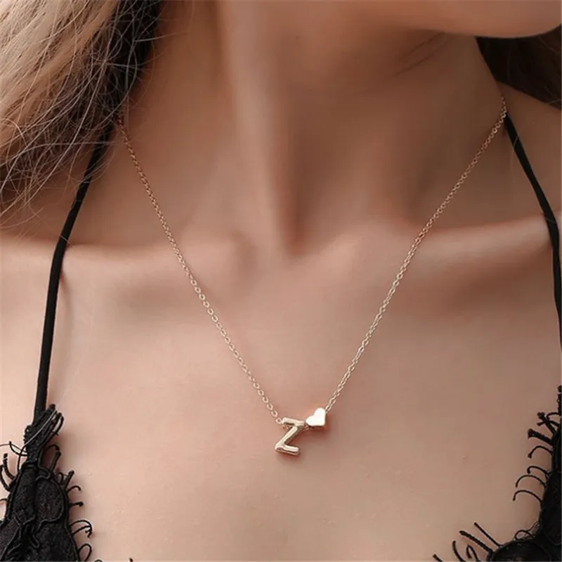 Fashion Party Heart Gold Silver Color Dainty Initial Necklace Letter Name Choker Necklace For Woman Pendant Jewelry
Fashion Party Heart Gold Silver Color Dainty Initial Necklace Letter Name Choker Necklace For Woman Pendant Jewelry