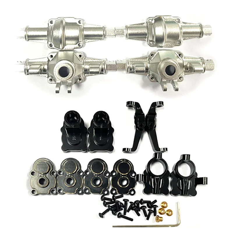 

For FMS FCX24 Brass Front and Rear Portal Housing Axle Housing Set 1/24 RC Crawler Car Upgrades Parts Accessories,Silver