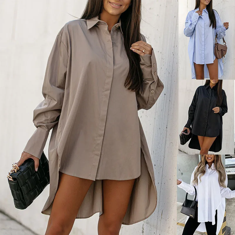 2022 autumn and winter tops elegant women's high street lapel irregular shirts shirts casual commuting retro party tops T-shirts
2022 autumn and winter tops elegant women's high street lapel irregular shirts shirts casual commuting retro party tops T-shirts