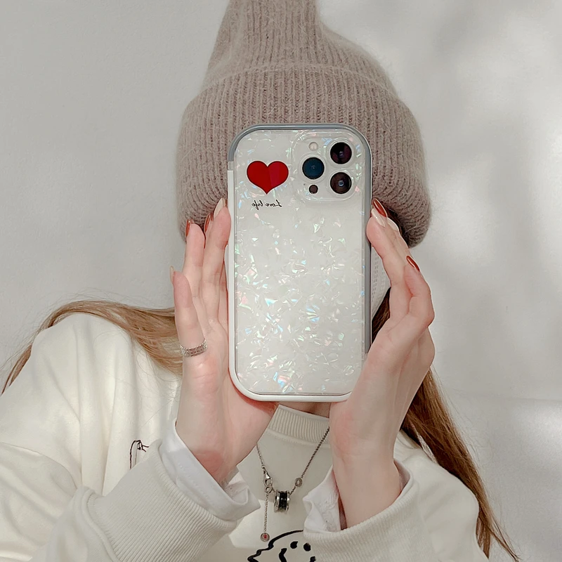 Luxury Laser Bul-ray Dual Layer Shell Pattern Love Heart Korean Phone Case For iPhone 11 12 13 Pro Max Shockproof Soft Coer
Luxury Laser Bul-ray Dual Layer Shell Pattern Love Heart Korean Phone Case For iPhone 11 12 13 Pro Max Shockproof Soft Coer