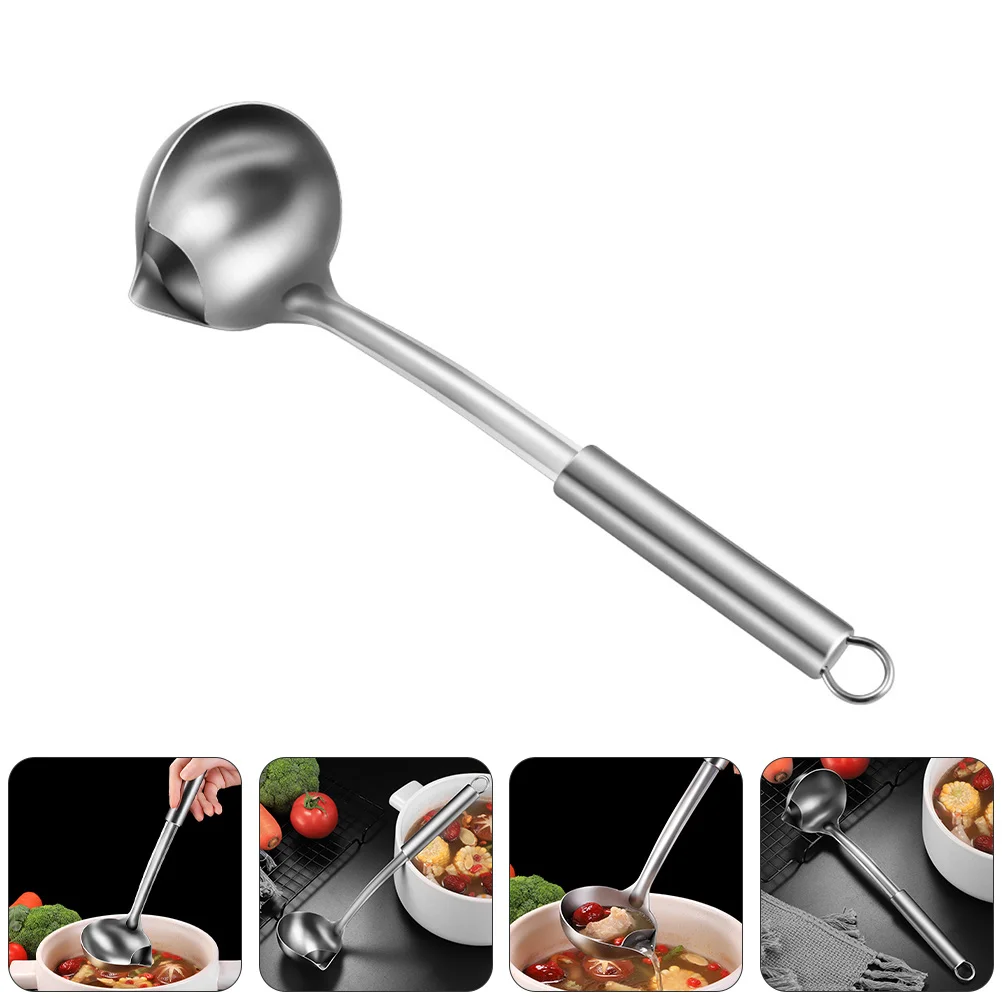 

Spoon Ladle Separator Soup Oil Fat Skimmer Gravy Stainless Steel Scoop Kitchen Spoons Cooking Grease Colander Filter Hot Pot