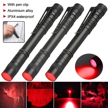 Portable Mini UV Pen Light Ultra Violet LED Flashlight 395nm WHITE RED Pocket Penlight With Clip For Currency Money Detector