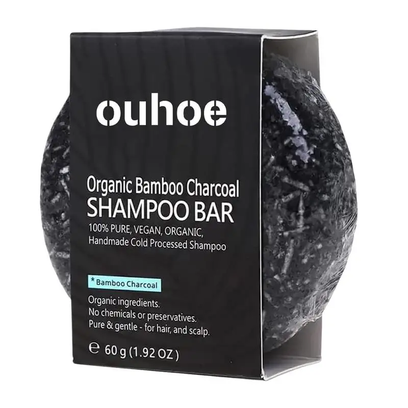 

Organic Bamboo Charcoal Shampoo Bar Pure Reduce Gray White Hair Deep Cleaning Repair Damaged Anti-Frizzy Soap Hair Care