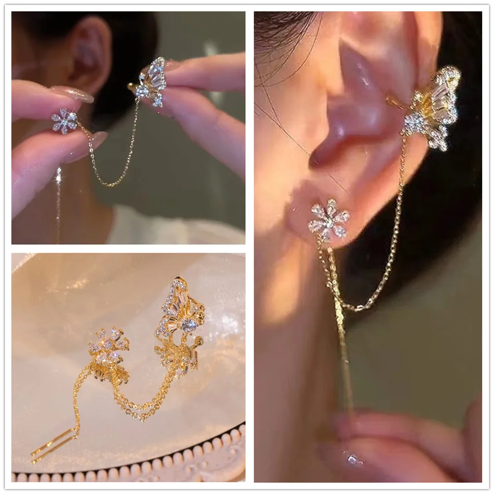 Ear Cuff Clip Earrings Zircon Butterfly Without Piercing Sparkling Crystal Butterfly Earring Jewelry
Ear Cuff Clip Earrings Zircon Butterfly Without Piercing Sparkling Crystal Butterfly Earring Jewelry