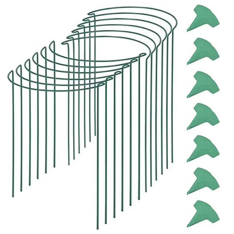 15.7 Inches Half Round Garden Plant Support Ring With Plant Labels, Metal Garden Border Supports
15.7 Inches Half Round Garden Plant Support Ring With Plant Labels, Metal Garden Border Supports