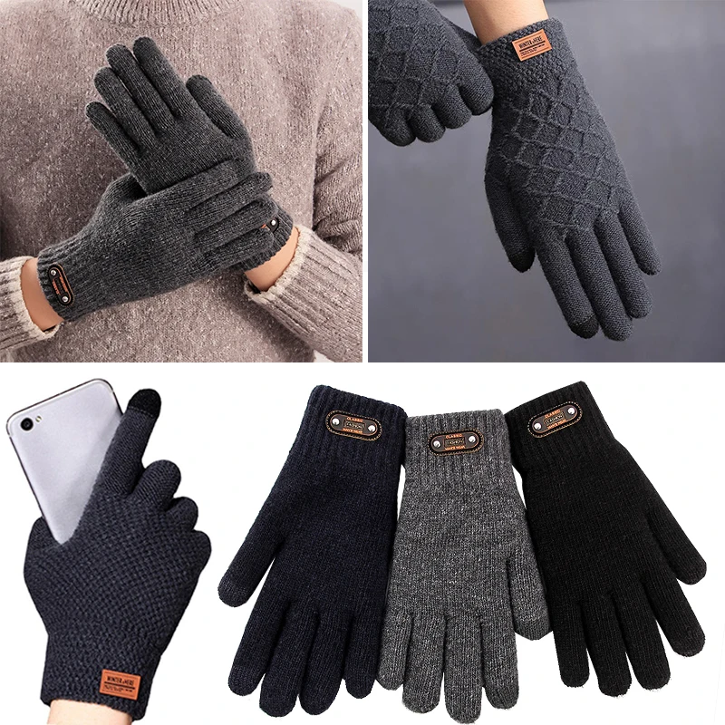 Autumn Winter Men Knitted Gloves Touch Screen High Quality Solid Color Gloves Men Mitten Warm Riding Driving Skating Gloves
Autumn Winter Men Knitted Gloves Touch Screen High Quality Solid Color Gloves Men Mitten Warm Riding Driving Skating Gloves