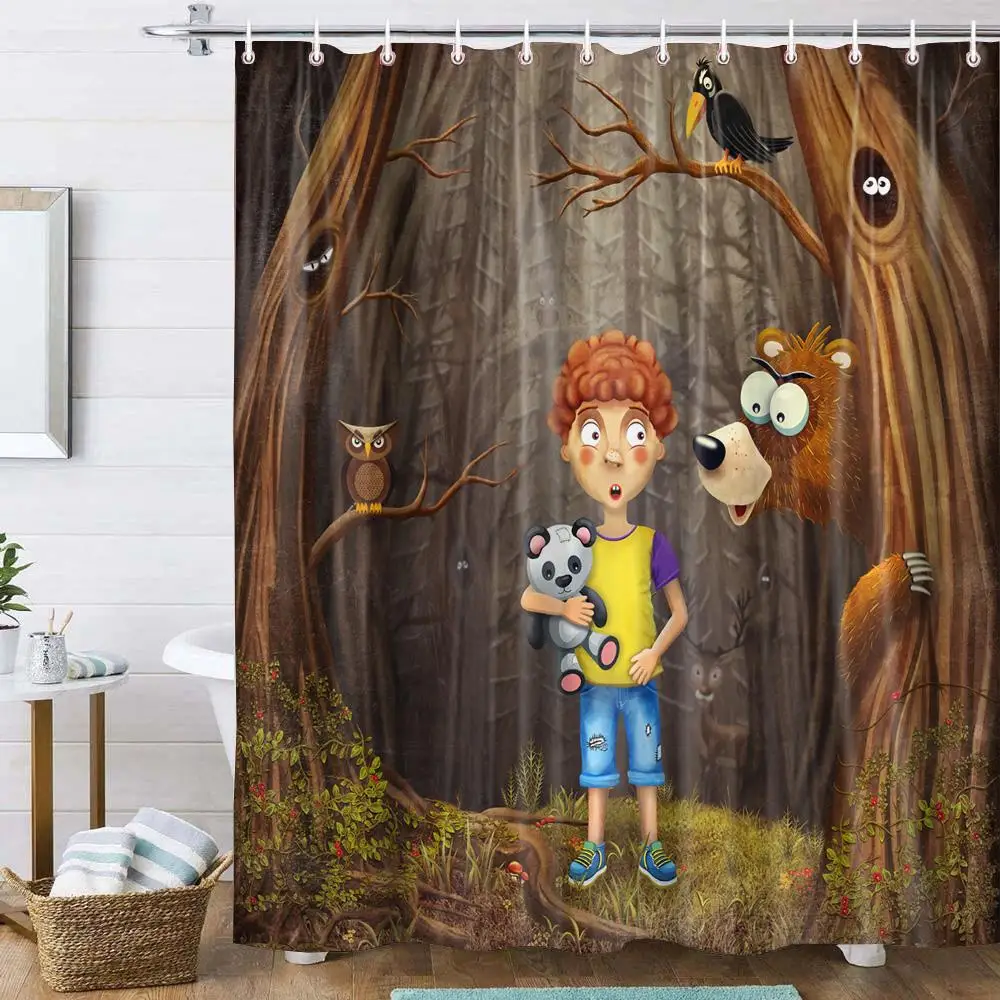 Puzzling World Cartoon Digital Printing Waterproof Polyester Shower Curtain Strap Hook
Puzzling World Cartoon Digital Printing Waterproof Polyester Shower Curtain Strap Hook