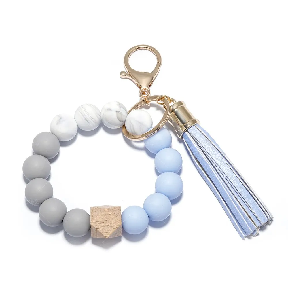 ZG Women's Bracelet Keychain Food Grade Silicone Bead European and American PU Leather Tassel Bracelet Keyring
ZG Women's Bracelet Keychain Food Grade Silicone Bead European and American PU Leather Tassel Bracelet Keyring