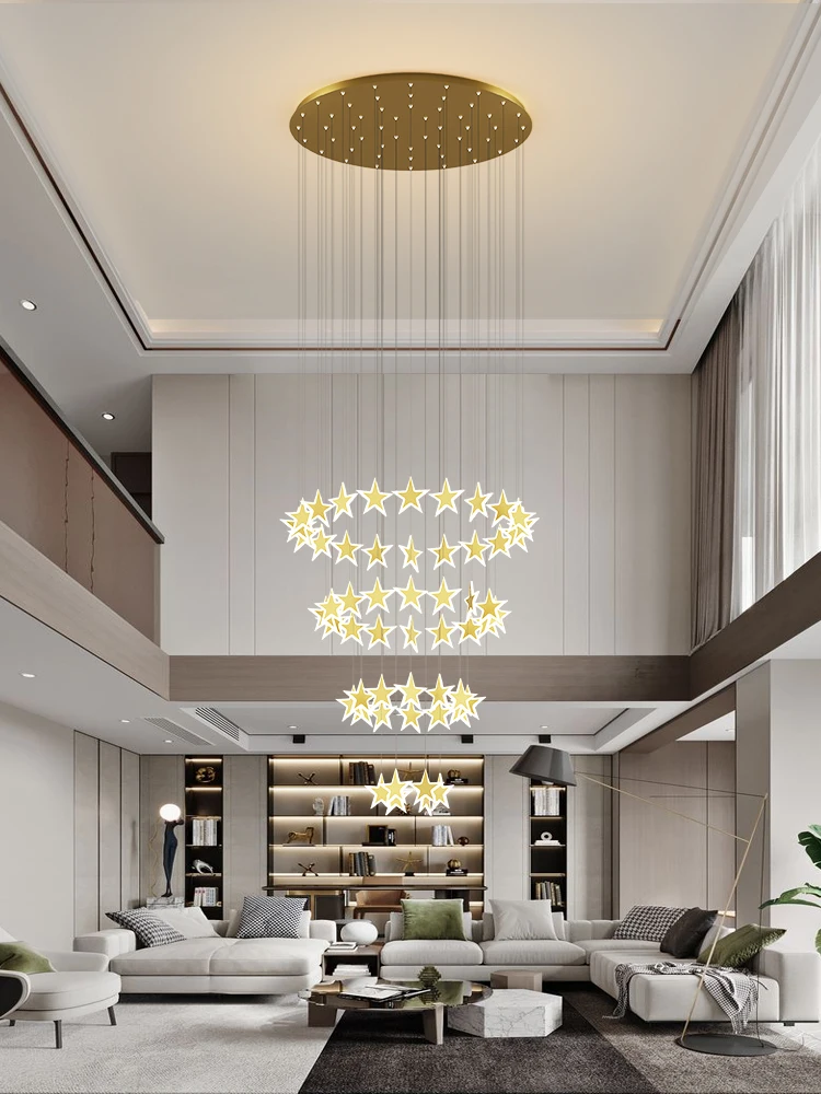 

Дизайнерская лампа для лестницы, длинная люстра в современном простом стиле, двойное здание, роскошная креативная вилла, лофт, квартира, гостиной