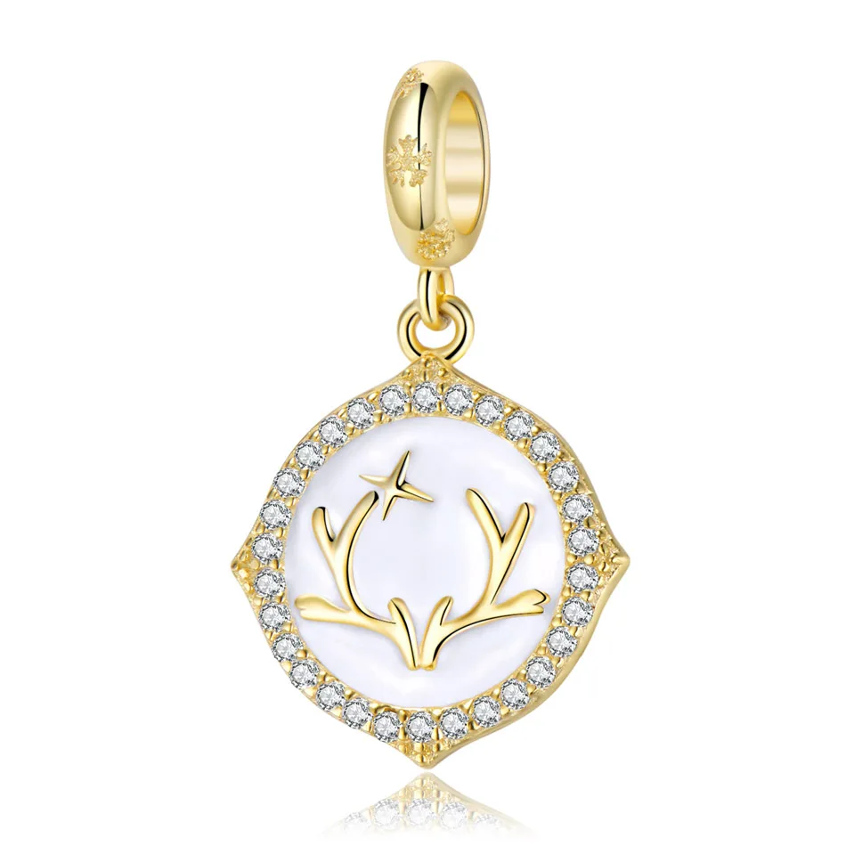 Moose Horn Snowflake Dangle Charm fit Women Bracelet Necklace Lady Girl DIY Jewelry Gift S925 Sterling Silver Pendant Bead
Moose Horn Snowflake Dangle Charm fit Women Bracelet Necklace Lady Girl DIY Jewelry Gift S925 Sterling Silver Pendant Bead