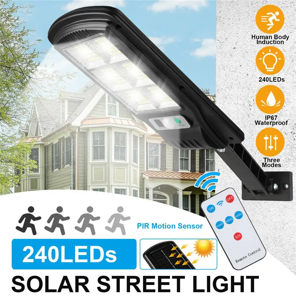 240 LED Solar Street Wall Light PIR Motion Sensor Waterproof Flood Lamp w/Remote Outdoor Solar Lights Security Solar Panel Lamp
240 LED Solar Street Wall Light PIR Motion Sensor Waterproof Flood Lamp w/Remote Outdoor Solar Lights Security Solar Panel Lamp