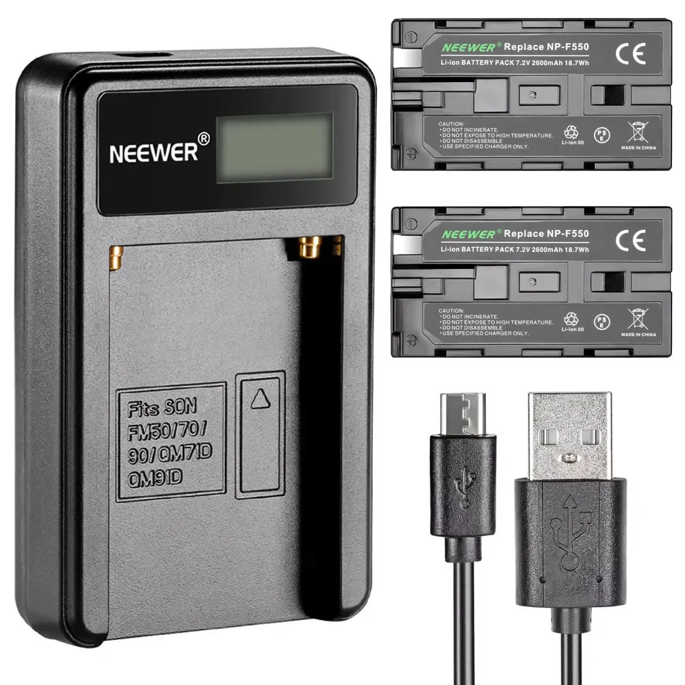 NEW2023 Micro USB Battery Charger + 2-Pack NP-F550/570/530 Replacement Batteries for Sony HandyCams, CN-160,CN-216,CN-126
NEW2023 Micro USB Battery Charger + 2-Pack NP-F550/570/530 Replacement Batteries for Sony HandyCams, CN-160,CN-216,CN-126