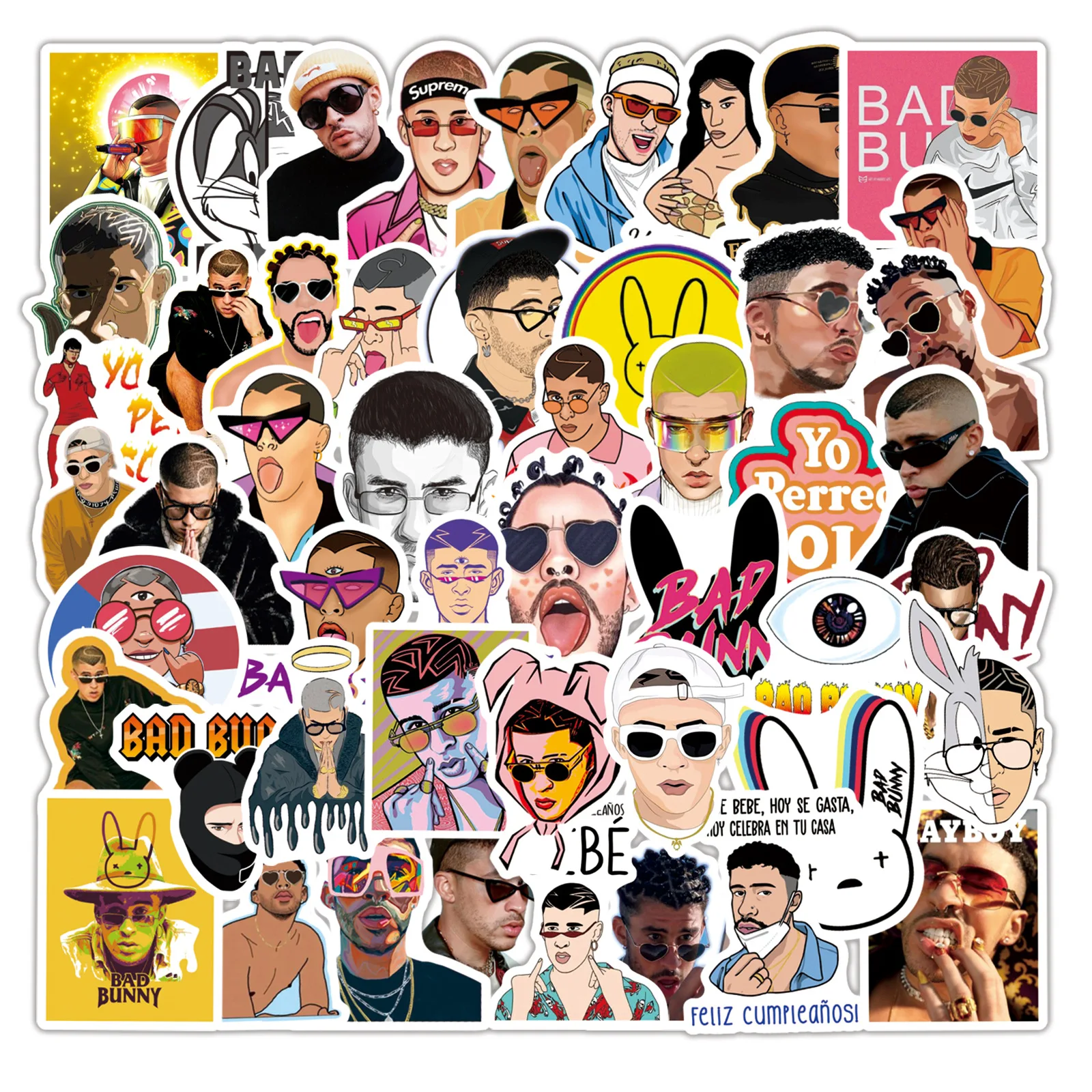 50PCS Hot Sale Singers Bad Bunny Waterproof Stationery Pvc Sticker Skateboard Suitcase Guitar Luggage For Kid Toy DIY
50PCS Hot Sale Singers Bad Bunny Waterproof Stationery Pvc Sticker Skateboard Suitcase Guitar Luggage For Kid Toy DIY