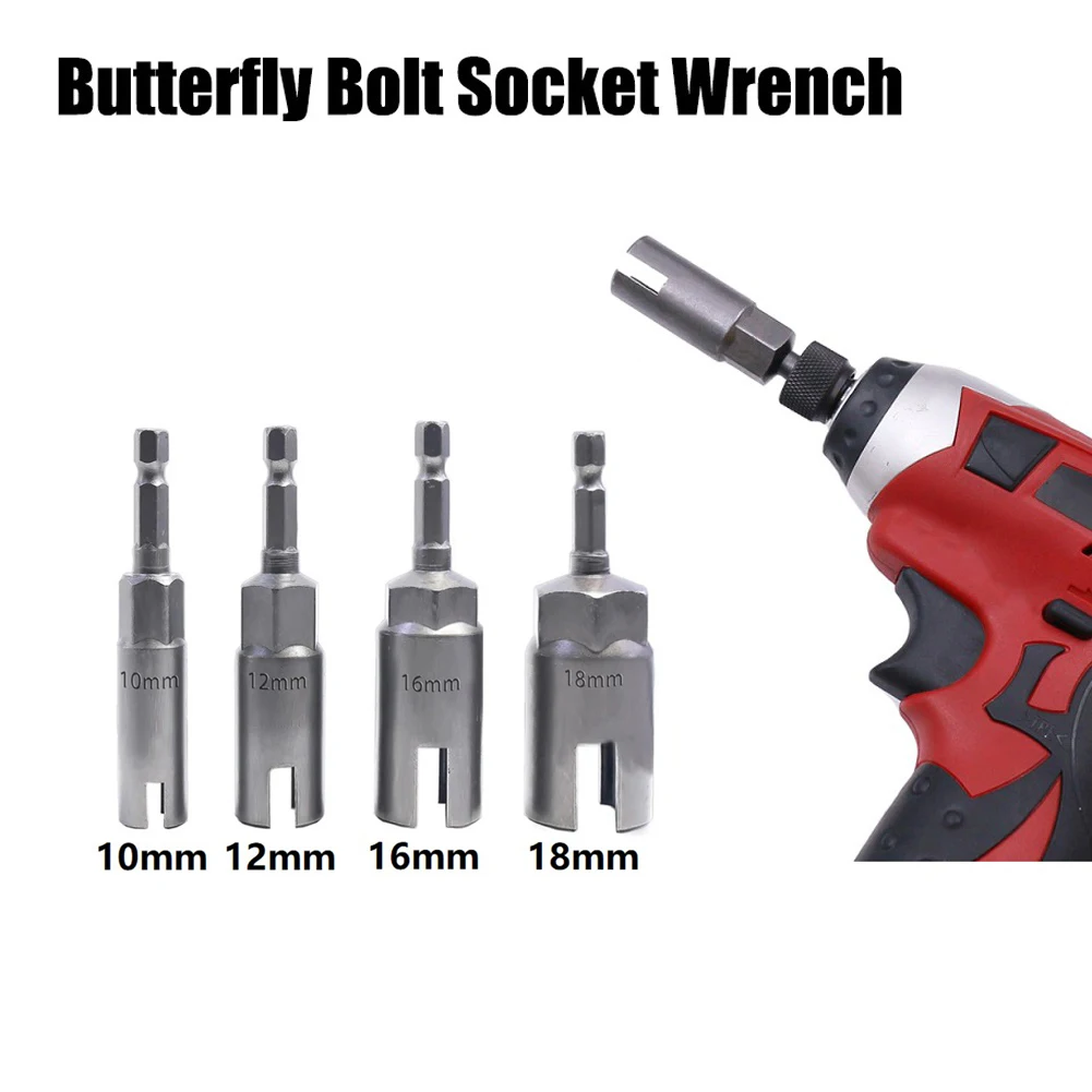4 Pcs Butterfly Bolt Socket Adapter 6.35mm Hex Shank Wing Nut Driver For Panel Nut Screws Removal Electric Wrench Accessories
4 Pcs Butterfly Bolt Socket Adapter 6.35mm Hex Shank Wing Nut Driver For Panel Nut Screws Removal Electric Wrench Accessories
