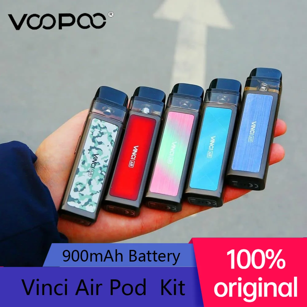 

Original VOOPOO Vinci Air Pod System Kit 900mAh Battery 4ml Pods 0.6ohm/1.0ohm MTL Coils Pod Vape Double Airflow E-Cigarette