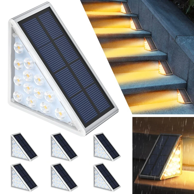 6 PCS Solar Step Lights IP67 Outdoor Waterproof Stairs Lighting Security Wall Lamp Warm White For Garden Christmas Dec
6 PCS Solar Step Lights IP67 Outdoor Waterproof Stairs Lighting Security Wall Lamp Warm White For Garden Christmas Dec