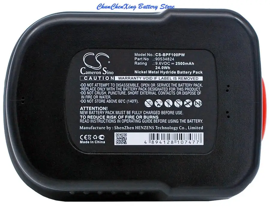 

Cameron Sino 2500mAh Battery for Black&Decker FSB96 GC960 HPB96 SF100