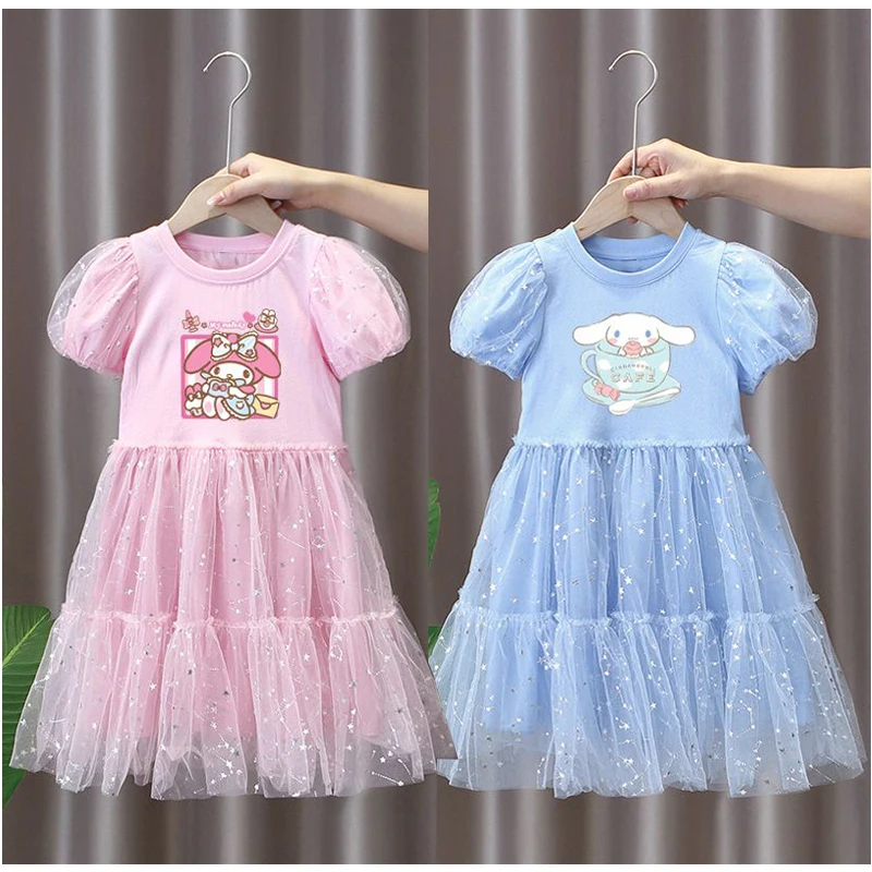 Sanrios аниме мультфильм Kuromi Cinnamoroll My Melody Дети с коротким рукавом марлевая юбка летнее платье для девочек женские платья принцессы
Sanrios аниме мультфильм Kuromi Cinnamoroll My Melody Дети с коротким рукавом марлевая юбка летнее платье для девочек женские платья принцессы