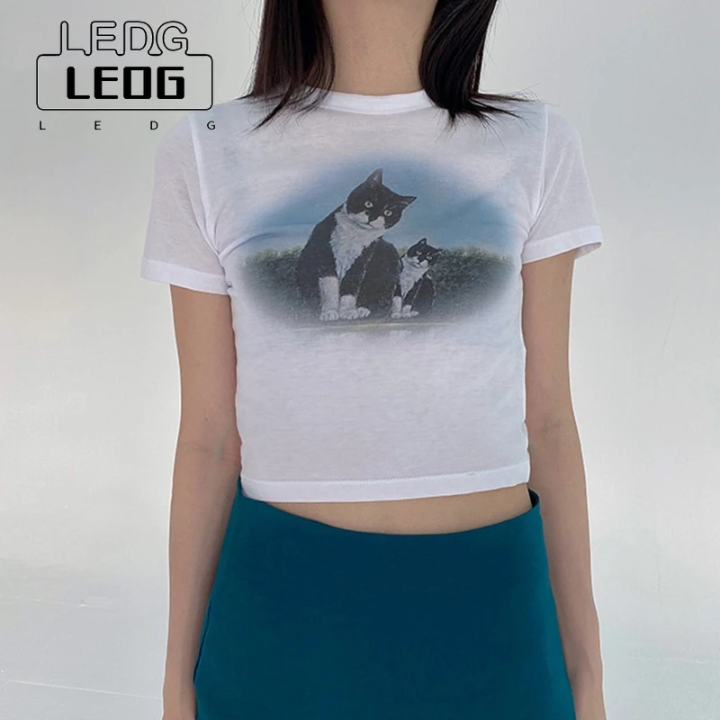 LEDP Fashion Cat Print T Shirt Women Harajuku White Short Sleeve Crop Top Women Casual T Shirt Summer Women Sexy Top Y2k Top
LEDP Fashion Cat Print T Shirt Women Harajuku White Short Sleeve Crop Top Women Casual T Shirt Summer Women Sexy Top Y2k Top