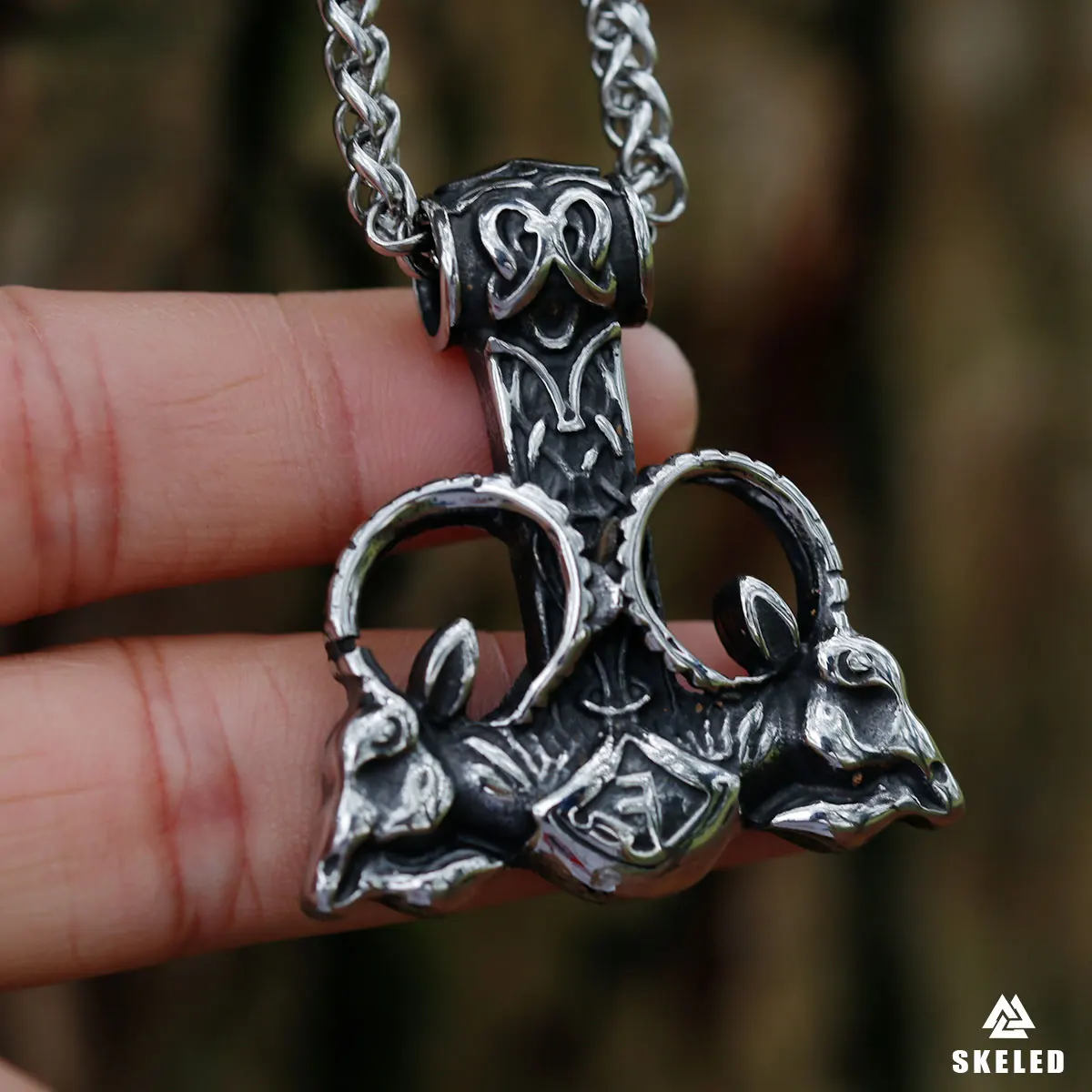 Stainless Steel Viking Thor's Hammer Ram Animal Norwegian Rune Necklace Pendant Retro Punk Hip Hop Jewelry Gift
Stainless Steel Viking Thor's Hammer Ram Animal Norwegian Rune Necklace Pendant Retro Punk Hip Hop Jewelry Gift