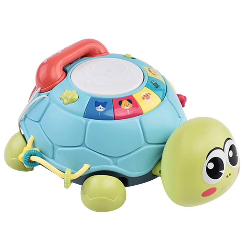 

FBIL-Musical Turtle Baby Toys Infant Light Up Music Toy Tummy Time Development, Crawling Easter Toys For 7 8 9 10 Month Old