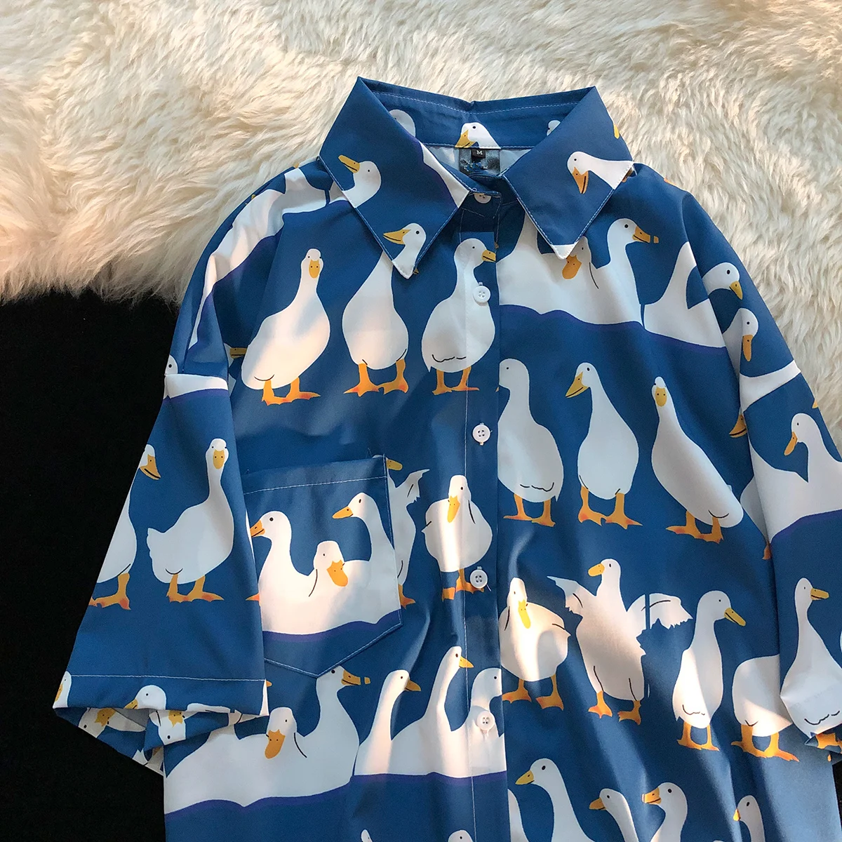 Casual Street Shirt Blouse Short Long Sleeve Duck Print Women 2022 Hawaii Beach Oversize Fashion Harujuku Shirts Couple Blusas
Casual Street Shirt Blouse Short Long Sleeve Duck Print Women 2022 Hawaii Beach Oversize Fashion Harujuku Shirts Couple Blusas