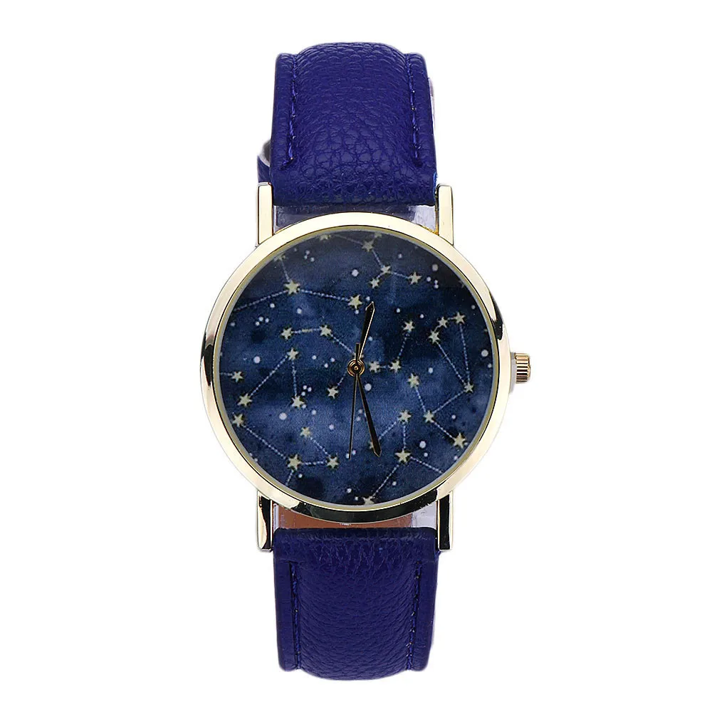 

Женские Аналоговые кварцевые наручные часы со звездами и кожаным ремешком, женские часы с летом, женские часы 2023