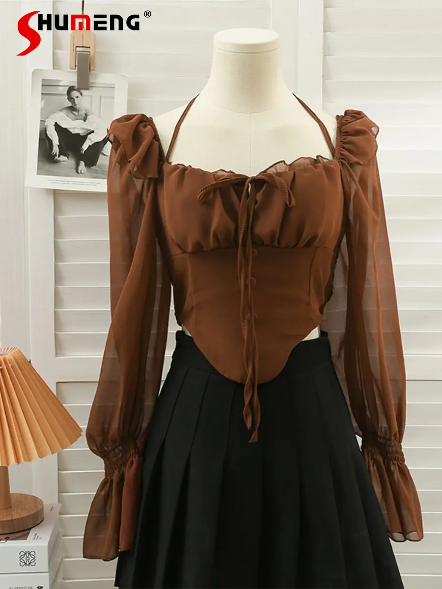 Sexy Off Shoulder Low Collar Off-Shoulder Chiffon Blouse Women Elegant Lace-up Bow Long Sleeve T-shirt Tops Summer Blusas Mujer
Sexy Off Shoulder Low Collar Off-Shoulder Chiffon Blouse Women Elegant Lace-up Bow Long Sleeve T-shirt Tops Summer Blusas Mujer