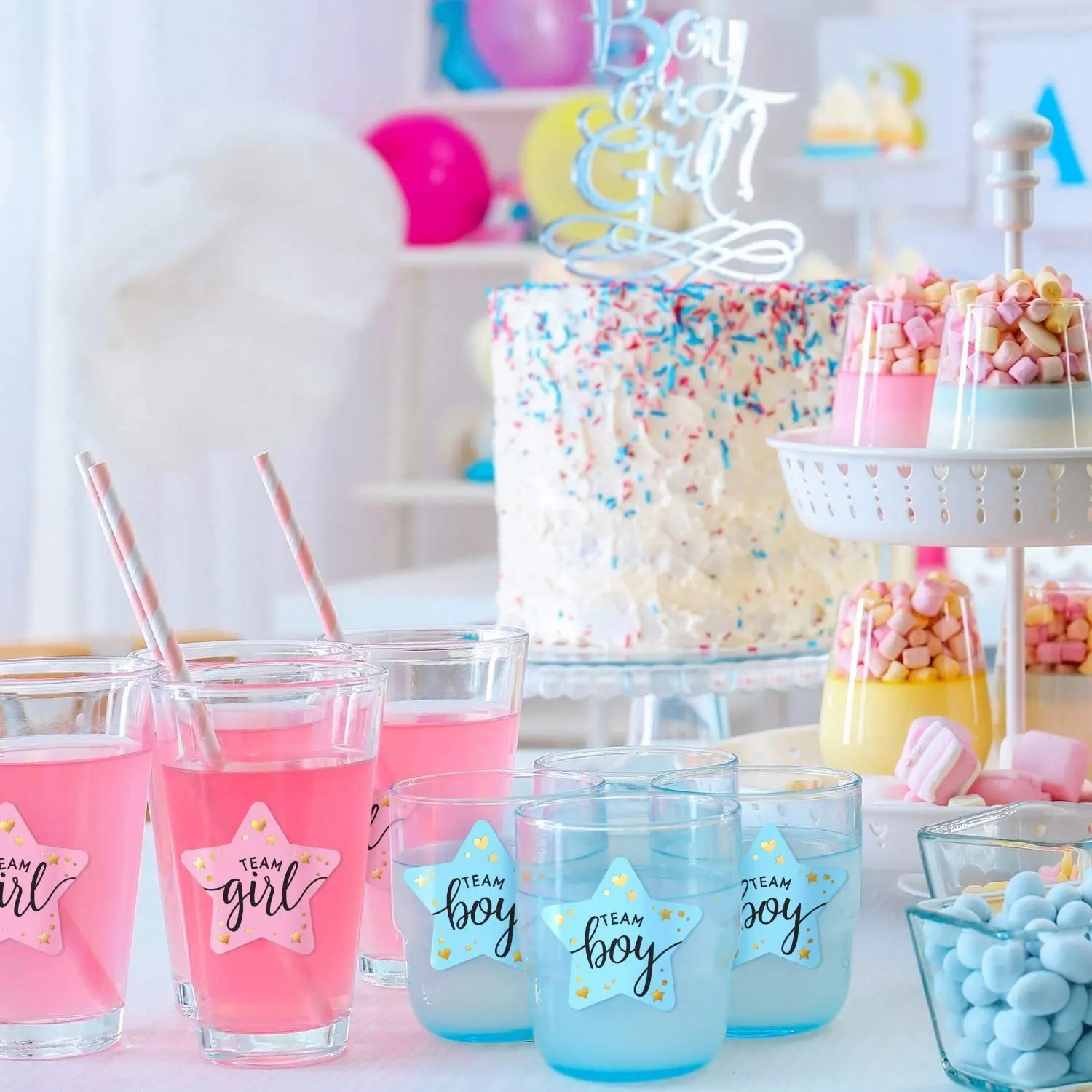 Joy-enlife 60pcs Team Boy Team Girl Stickers Gender Reveal Party Supplies Baby Shower Decoration Gift Box Water Glass Label
Joy-enlife 60pcs Team Boy Team Girl Stickers Gender Reveal Party Supplies Baby Shower Decoration Gift Box Water Glass Label