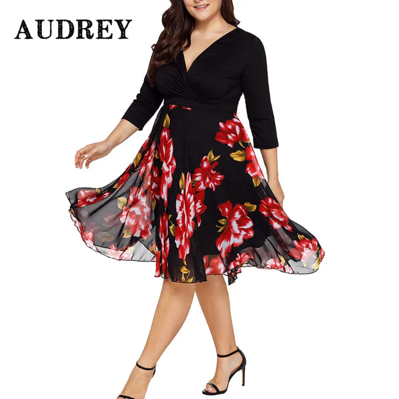 Elegant Women Flowers Spliced Deep V Ruched Long Sleeve Plus Size Midi Dress Vestidos De Mujer Elegantes Para Fiesta 2022 8xl
Elegant Women Flowers Spliced Deep V Ruched Long Sleeve Plus Size Midi Dress Vestidos De Mujer Elegantes Para Fiesta 2022 8xl