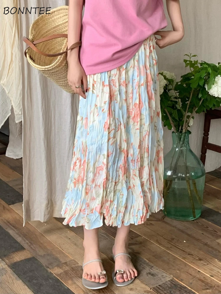 Midi Floral Skirts Women Vintage Fashion College Casual High Waist Sweet Summer Elegant Korean Style Юбка Женская Pleated Mujer
Midi Floral Skirts Women Vintage Fashion College Casual High Waist Sweet Summer Elegant Korean Style Юбка Женская Pleated Mujer