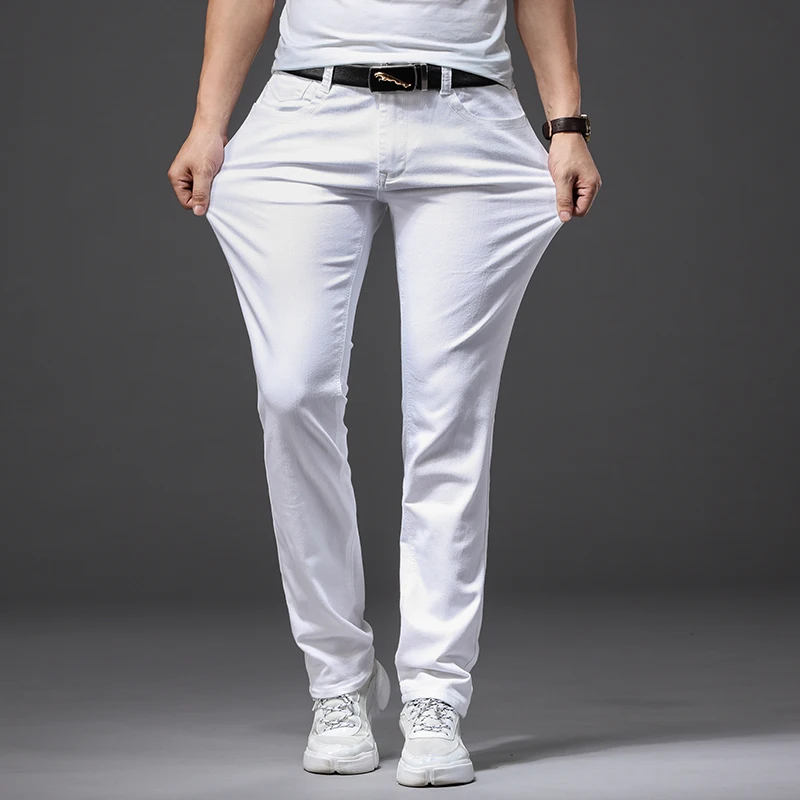 2022 Spring New Men's Stretch White Jeans Classic Style Slim Fit Soft Trousers Male Brand Business Casual Pants
2022 Spring New Men's Stretch White Jeans Classic Style Slim Fit Soft Trousers Male Brand Business Casual Pants