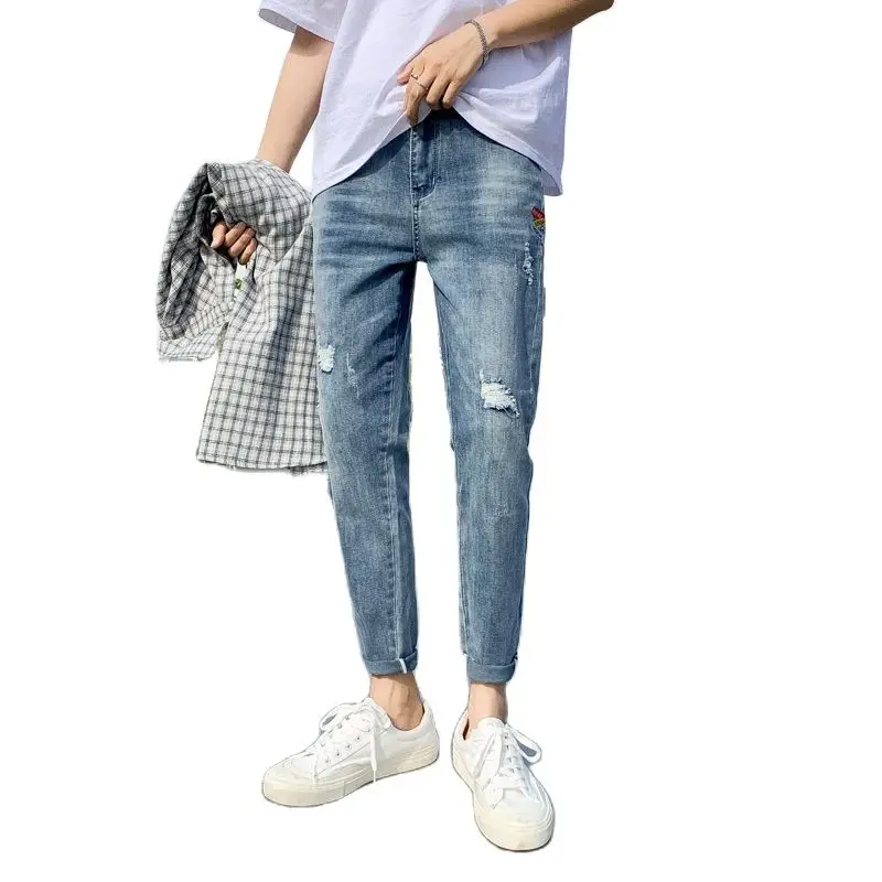 Fashion 2022 Spring Brand Stretch Slim Korean Streetwear Cowboy Pants Ripped Holes Casual Cowboy Teenager Pencil Denim Jeans
Fashion 2022 Spring Brand Stretch Slim Korean Streetwear Cowboy Pants Ripped Holes Casual Cowboy Teenager Pencil Denim Jeans