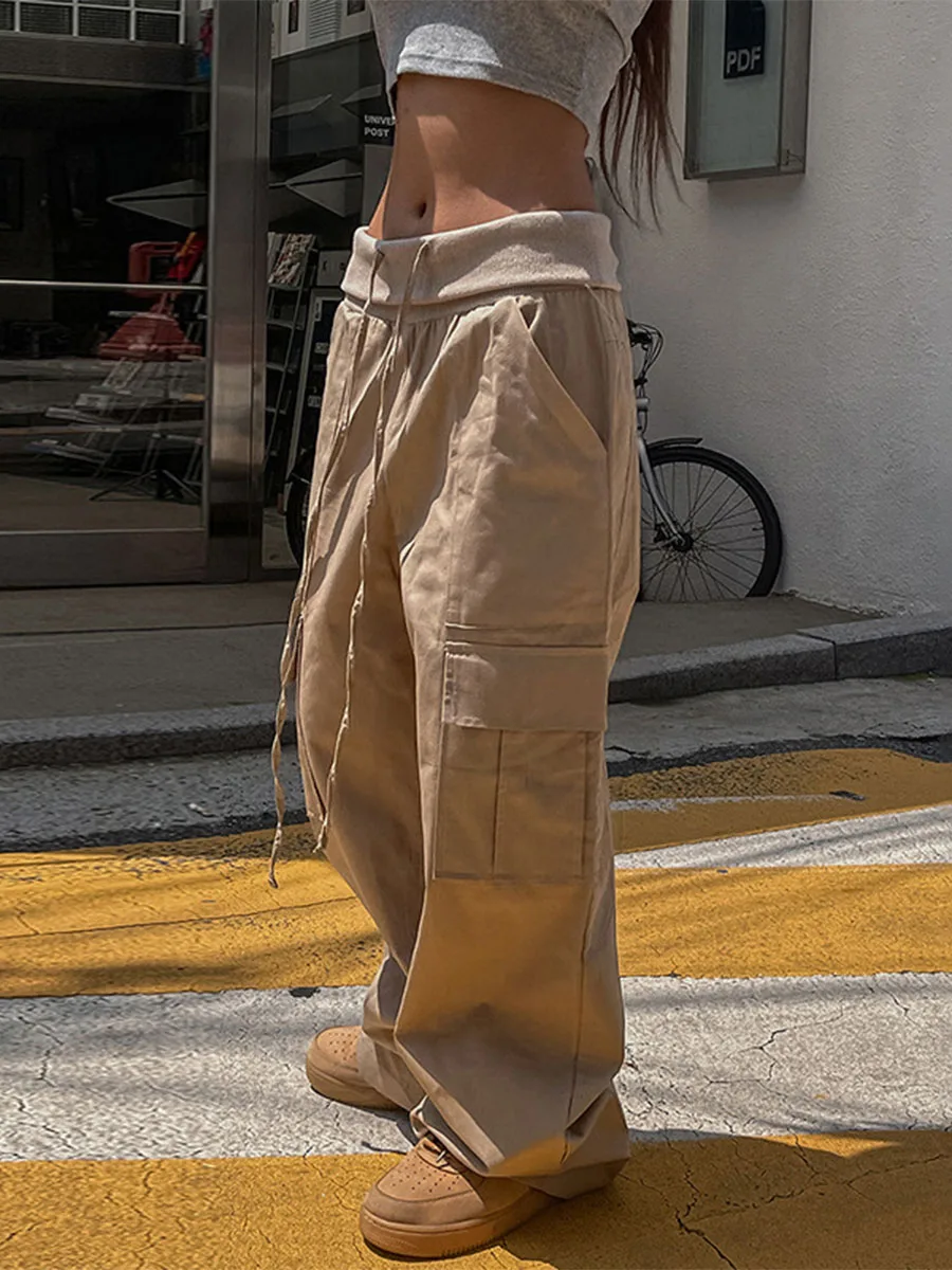 Женские Мешковатые брюки-карго с завышенной талией, однотонные парашютные брюки, повседневные брюки
Женские Мешковатые брюки-карго с завышенной талией, однотонные парашютные брюки, повседневные брюки