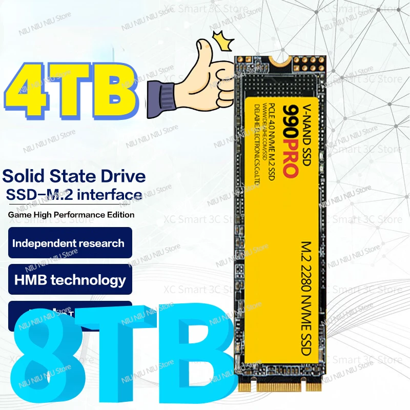 

New 8TB 4TB 2TB Original 2023 NVME NGFF 4TB M2 2280 SSD M.2 SATA 512gb 1TB HDD 120g 240g 2TB HDD Disco Duro for Desktop Laptop