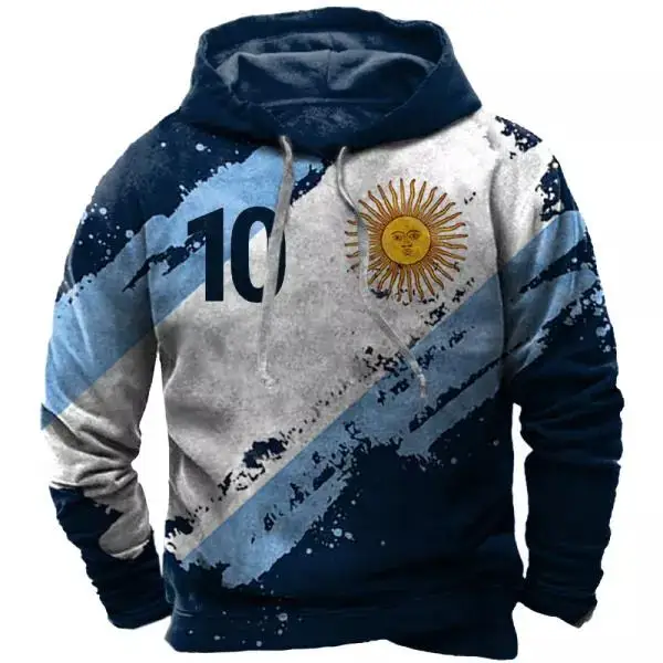 

3D Printing Argentina Sports Flag Unique Men's/Women's Argentina National Emblem Casual Streetwear Hoodie/Zip Up/Sweatshirt