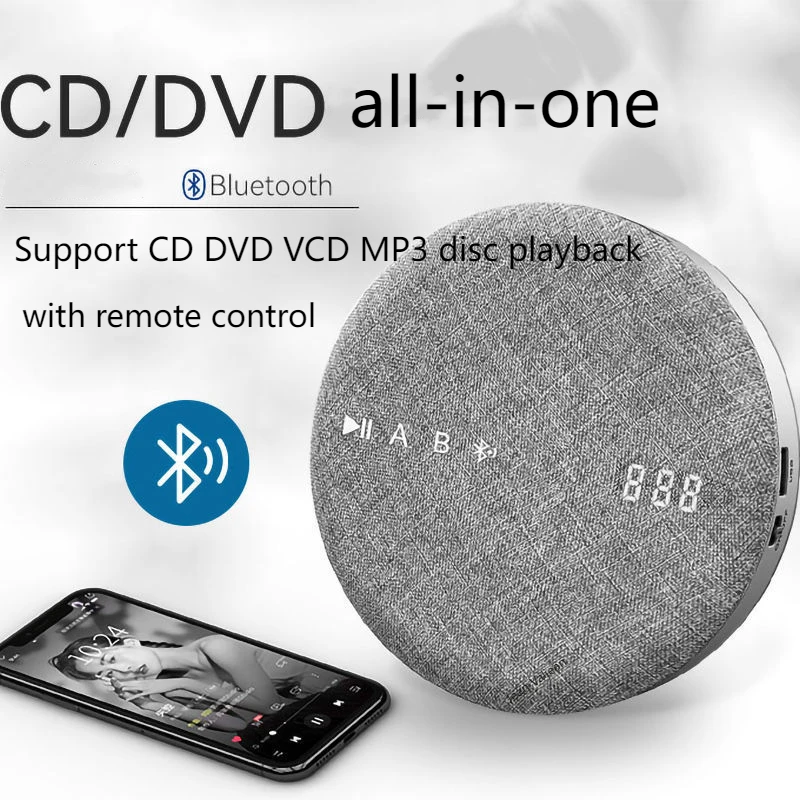 

Высококачественный портативный Bluetooth CD плеер DVD/VCD HIFI с динамиками USB Ретро музыка с дистанционным управлением стерео домашняя стерео