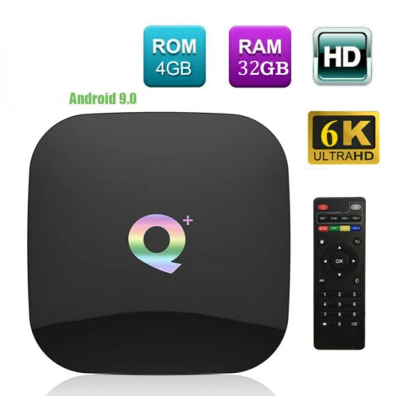 New Q+ TV Box HD Android 9 Allwinner H6 Media Streamer Player IPTV Internet TV set top Box Free shipping Factory Flash Berserk
New Q+ TV Box HD Android 9 Allwinner H6 Media Streamer Player IPTV Internet TV set top Box Free shipping Factory Flash Berserk