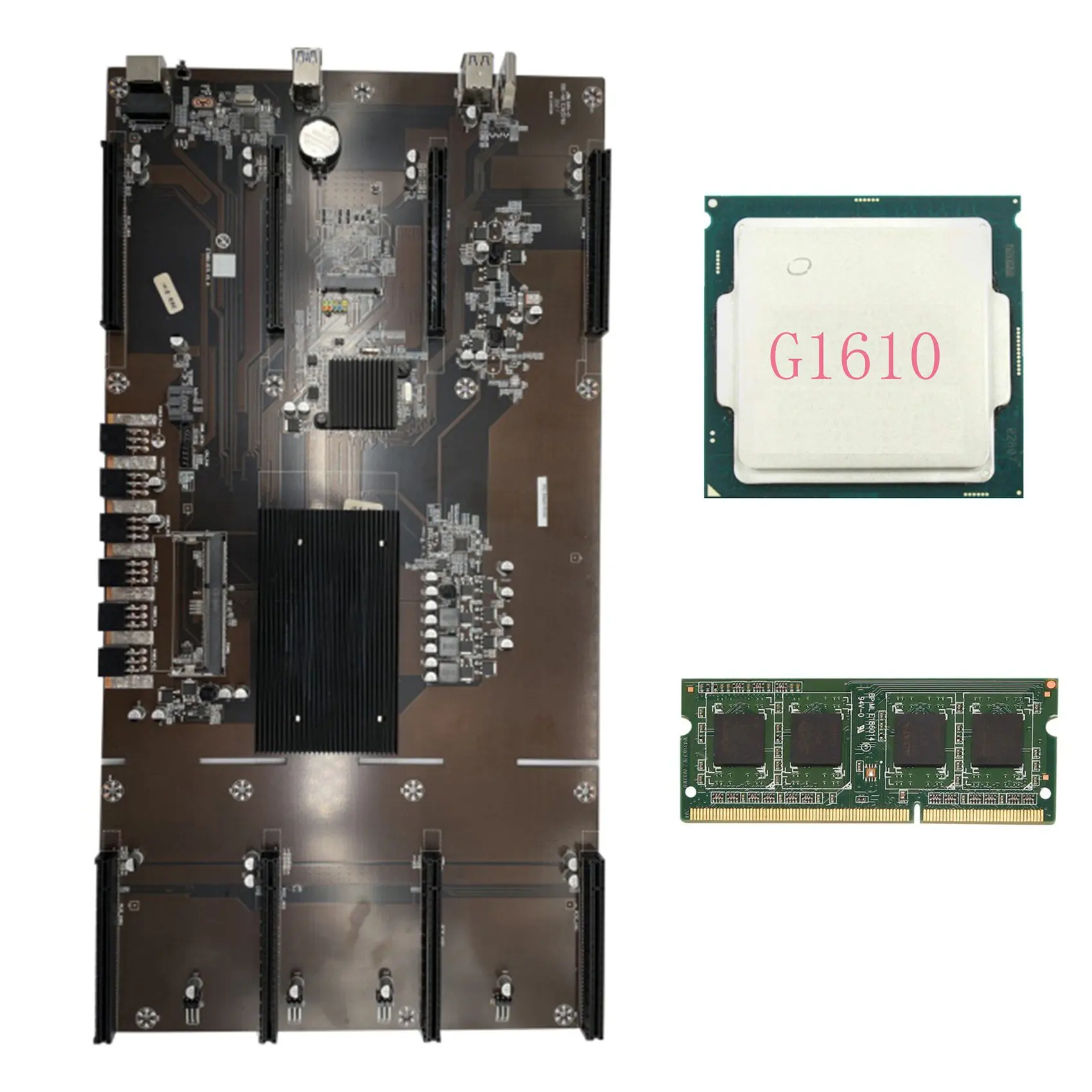 ETH80 B75 BTC Miner Motherboard+DDR3 4G 1600Mhz RAM+G1610 CPU 8XPCIE 16X LGA1155 Support 1660 2070 3090 Graphics Card
ETH80 B75 BTC Miner Motherboard+DDR3 4G 1600Mhz RAM+G1610 CPU 8XPCIE 16X LGA1155 Support 1660 2070 3090 Graphics Card