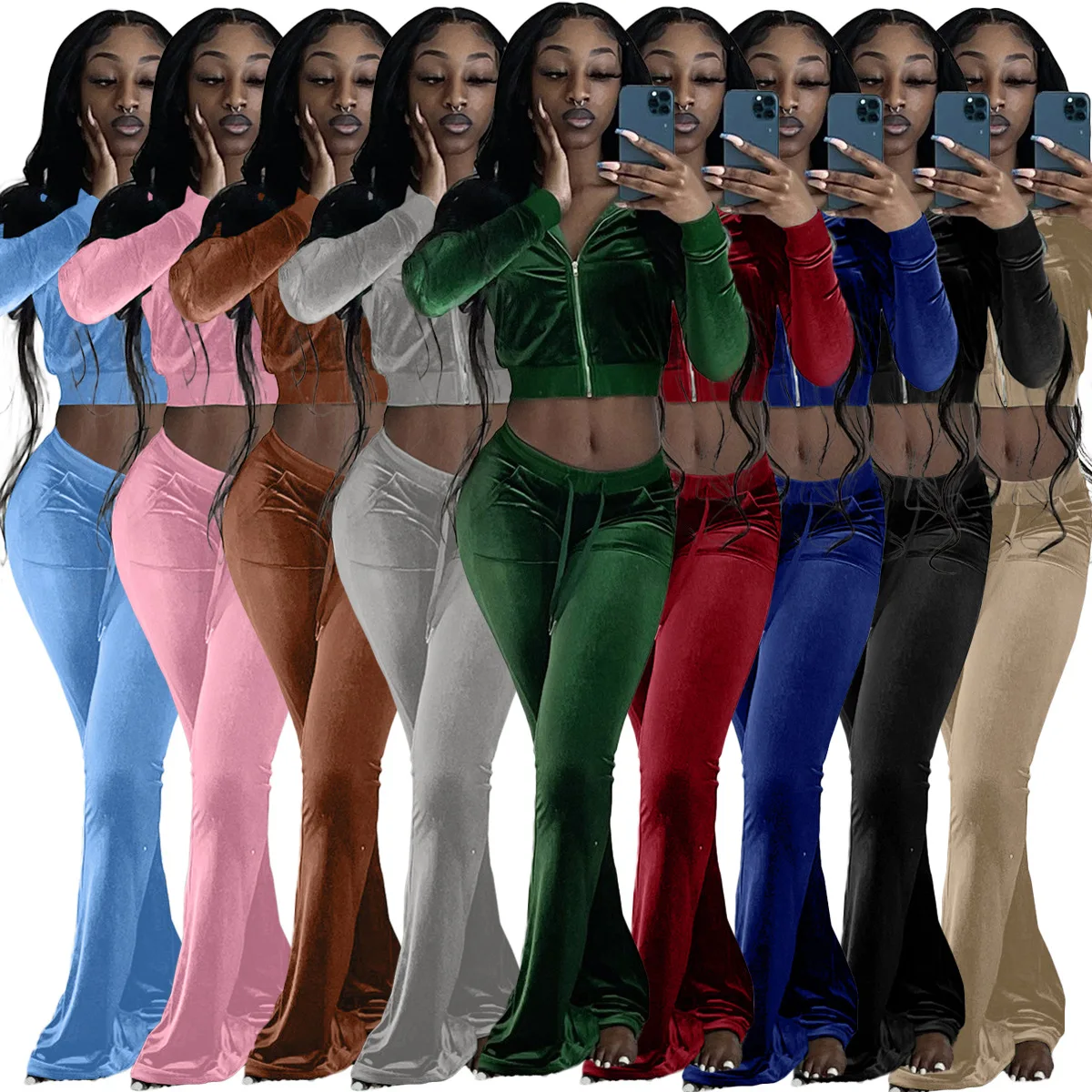 Autumn Women Velvet Tracksuit Matching Set Zipper Jacket Coat And Long Pants Sportsuit Clothes For Women Outfit
Autumn Women Velvet Tracksuit Matching Set Zipper Jacket Coat And Long Pants Sportsuit Clothes For Women Outfit