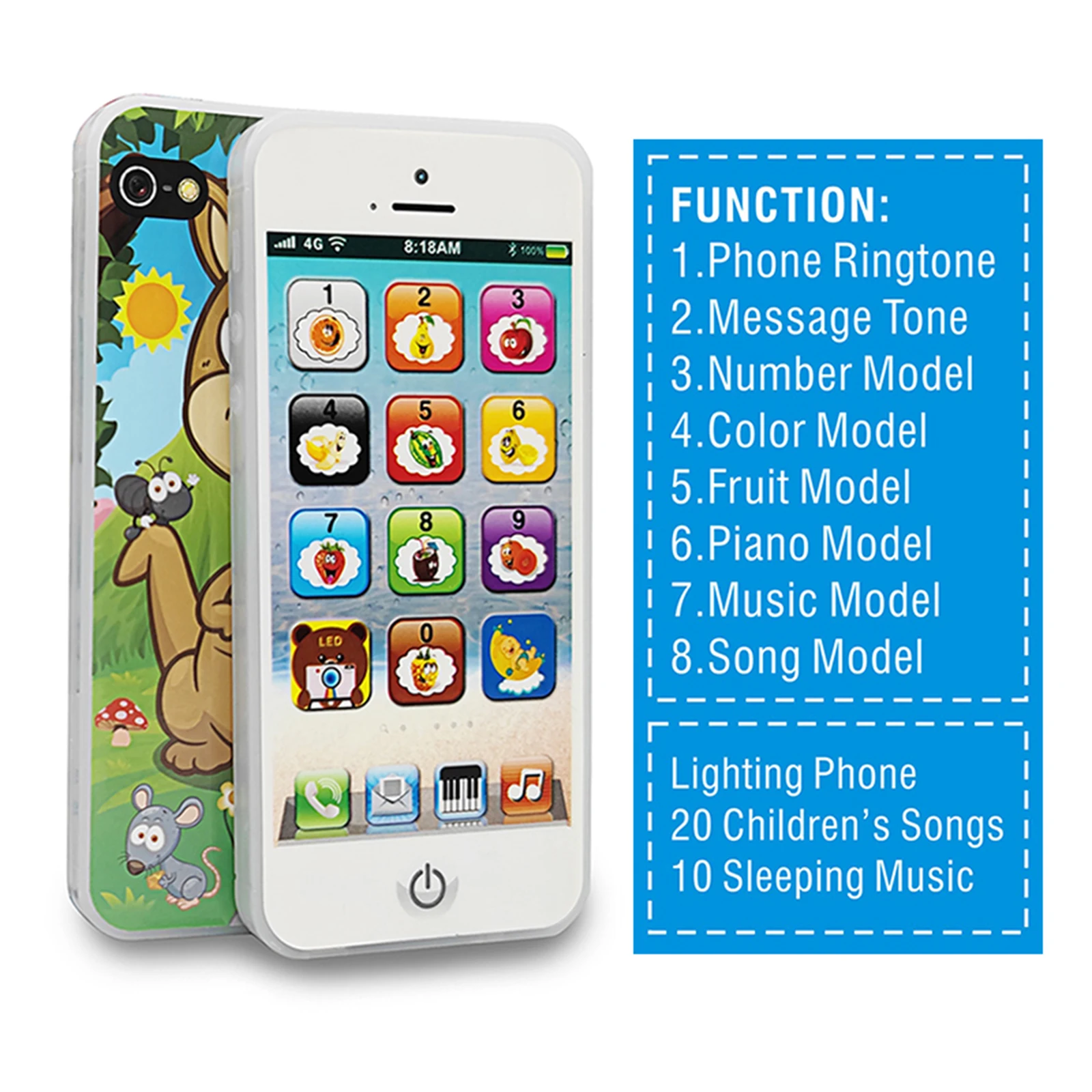 Music Toy Educational Toys Durable Touch Screen With Light Musical English Machine Children Gift Simulation Phone
Music Toy Educational Toys Durable Touch Screen With Light Musical English Machine Children Gift Simulation Phone