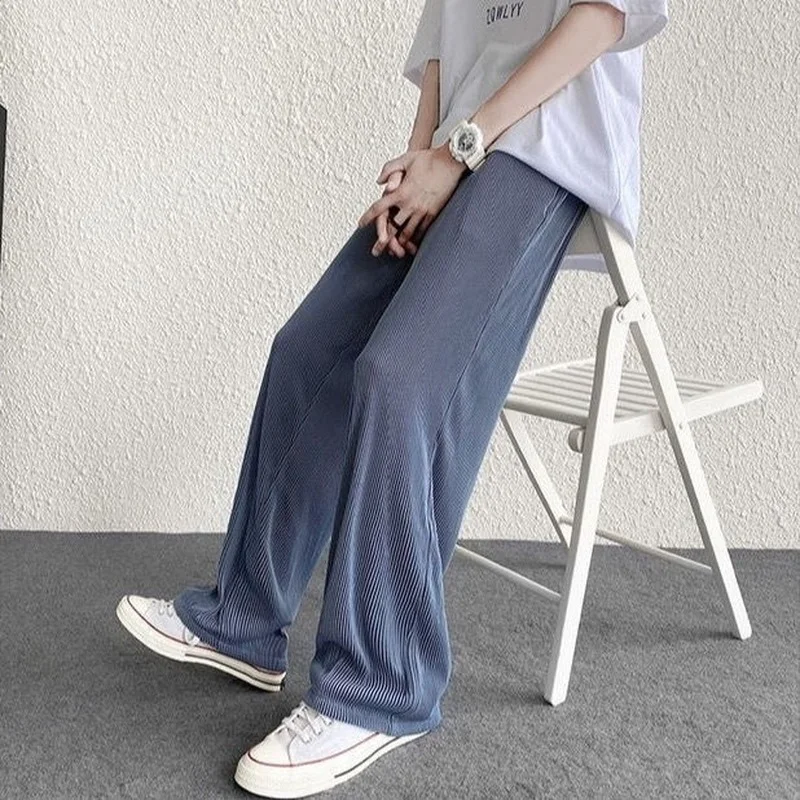 ZCSMLL Vertical stripe high sense casual pants men's summer thin pants loose large straight tube High Waist Wide Leg Pants
ZCSMLL Vertical stripe high sense casual pants men's summer thin pants loose large straight tube High Waist Wide Leg Pants